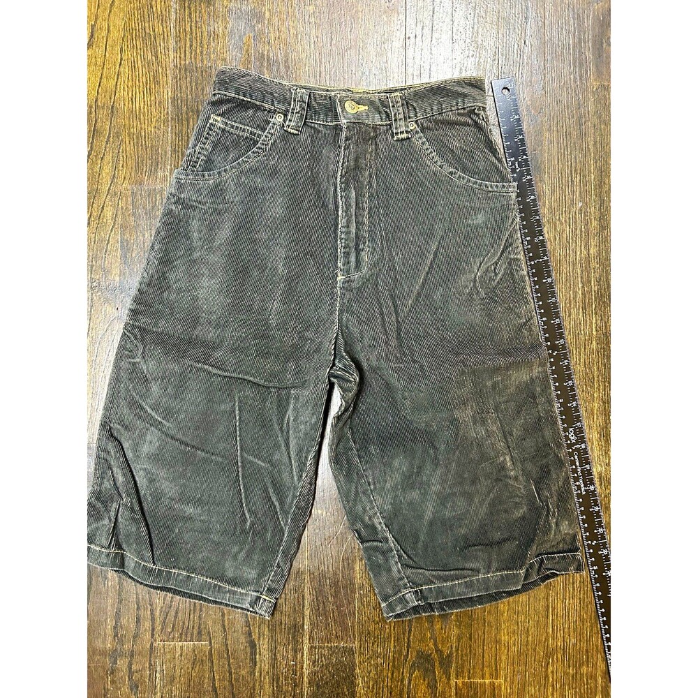 Vintage 90s Bugle Boy Boys Charcoal Corduroy Skater Shorts Size 16 100% Cotton